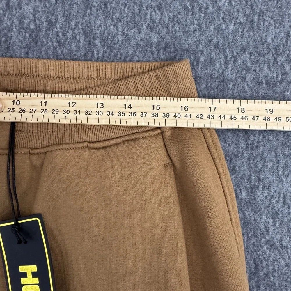 HODO Sweatpants Mens L Tall Brown Fleece Joggers Elastic Waist Casual Athleisure
